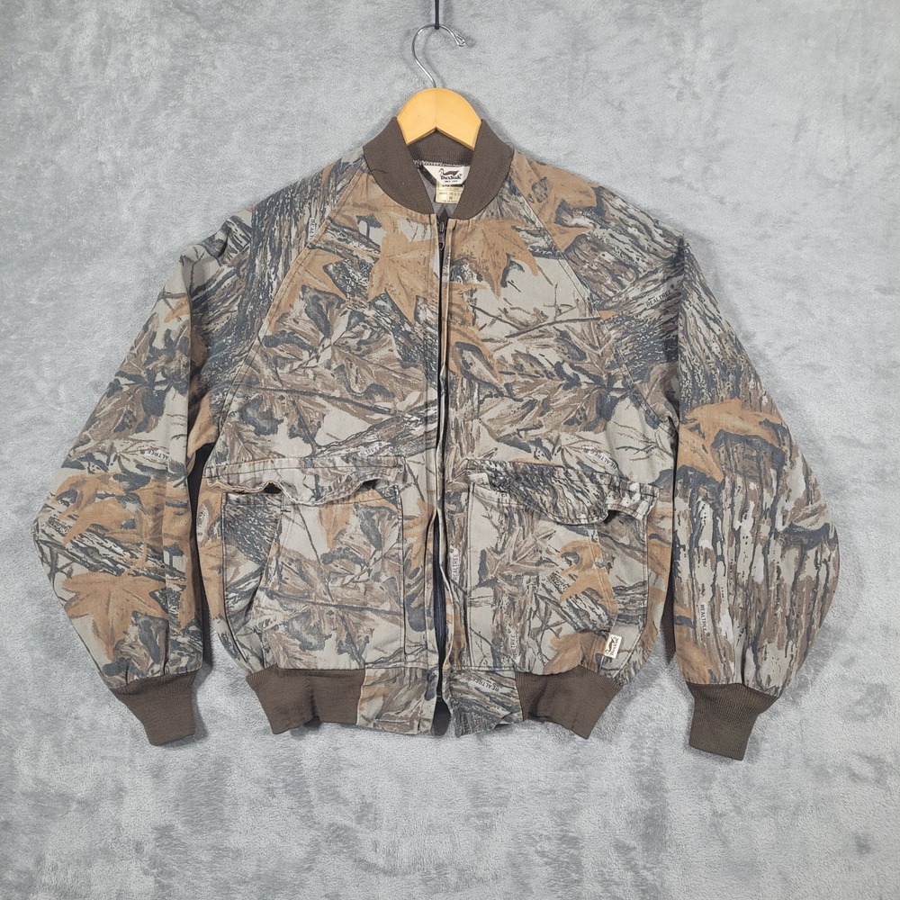 Duxbak Jacket Mens M Camo Realtree Bomber Cotton Canvas Vintage Made in USA Zip